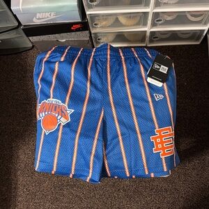 New Era Blue and Orange Athletic Shorts